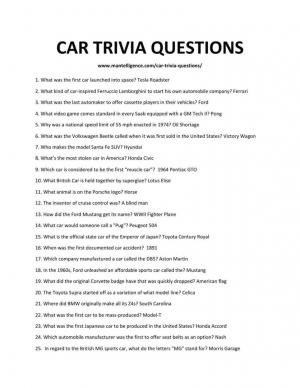 23 najboljših vprašanj o avtomobilih