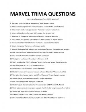 45개 이상의 Marvel 퀴즈 질문 및 답변(MCU 퀴즈)