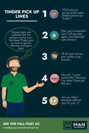 Tinder Pick Up Lines - infographic