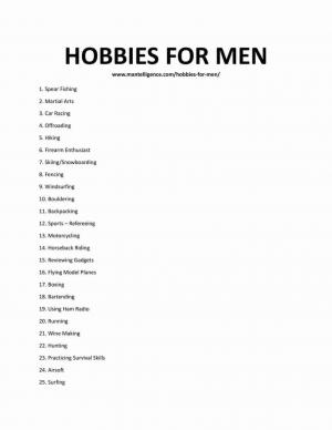 186 Erkekler İçin En İyi Hobiler