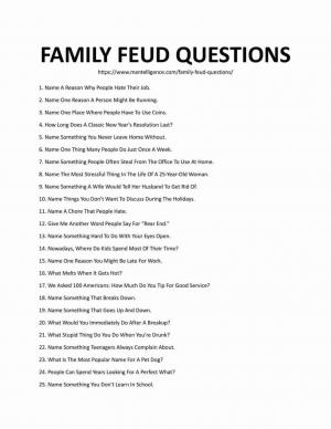 25 migliori domande sulle faide familiari - Divertiti nelle epiche serate di gioco