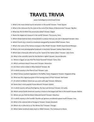 33+ pitanja i odgovora o zanimljivostima s putovanja (zabavni kviz)