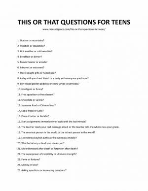 25 skvelých otázok pre tínedžerov