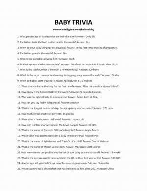 20 Preguntas y respuestas de Trivia de Baby Shower (Cuestionario divertido de la fiesta)