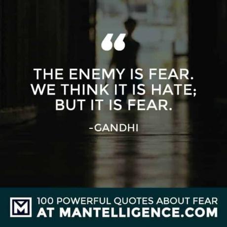 citati o strahu #15 - Neprijatelj je strah. Mi mislimo da je to mržnja; ali to je strah.