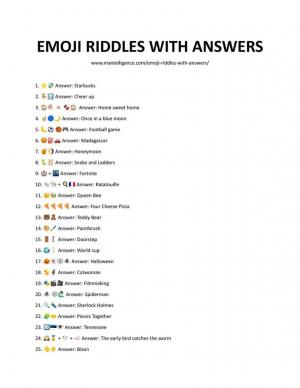 35 zábavných hádanek Emoji s odpověďmi
